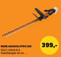 XL-BYG WORX Hækkeklipper 20V tilbud