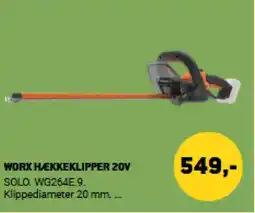 XL-BYG WORX Hækkeklipper 20v tilbud