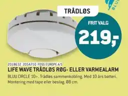 XL-BYG Life wave trådløs rog- eller varmealarm tilbud