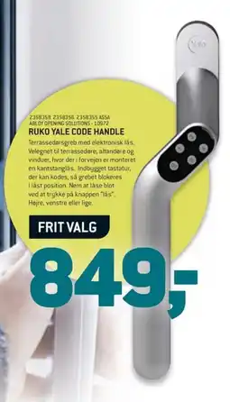 XL-BYG Ruko yale code handle tilbud