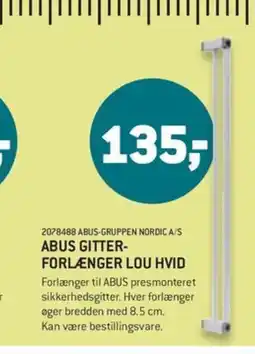 XL-BYG Abus gitter- forlænger lou hvid tilbud
