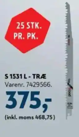 Davidsen BOSCH BAJONETSAVKLINGER S1531 L- TRAE tilbud