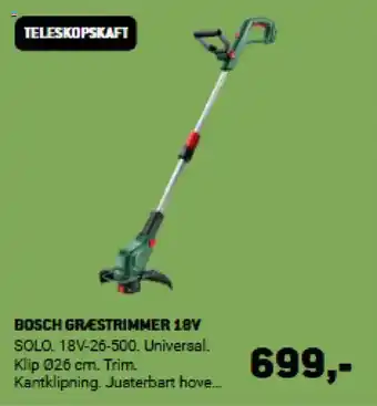 XL-BYG BOSCH GRÆSTRIMMER 18V tilbud
