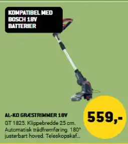 XL-BYG AL-KO GRÆSTRIMMER 18V tilbud