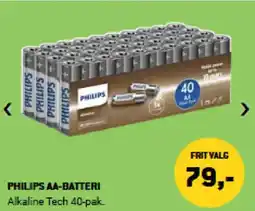 XL-BYG PHILIPS AA-BATTERI Alkaline Tech 40-pak. tilbud