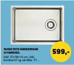 XL-BYG VASSO SV35 KØKKENVASK U/HANEHUL tilbud