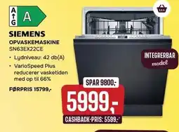Skousen SIEMENS OPVASKEMASKINE tilbud