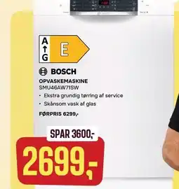 Skousen BOSCH OPVASKEMASKINE tilbud