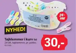 BigDollar LISI Tøjklemmer i kurv tilbud