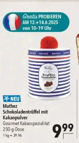 Citti NEU Mathez Schokoladentrüffel mit Kakaopulver Gourmet Kakaospezialität 250-g-Dose tilbud