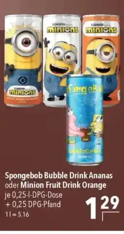Citti Spongebob Bubble Drink Ananas oder Minion Fruit Drink Orange je 0,25-1-DPG-Dose tilbud