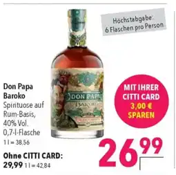 Citti Don Papa Baroko Spirituose auf Rum-Basis tilbud