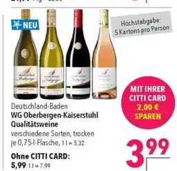 Citti Deutschland-Baden WG Oberbergen-Kaiserstuhl Qualitätsweine tilbud