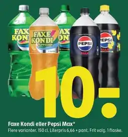 Coop 365 Faxe Kondi eller Pepsi Max tilbud