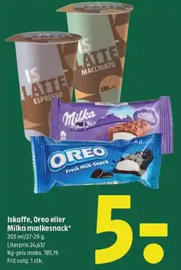 Coop 365 Iskaffe, Oreo eller Milka mælkesnack tilbud