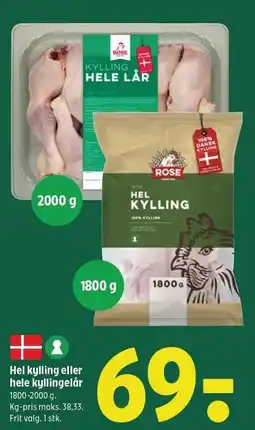 Coop 365 Hel kylling eller hele kyllingelår tilbud