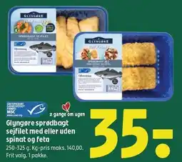 Coop 365 Glyngøre sprødbagt sejfilet med eller uden spinat og feta tilbud