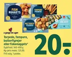 Coop 365 Torpedo, Tempura, butterflyrejer eller fiskenuggets tilbud