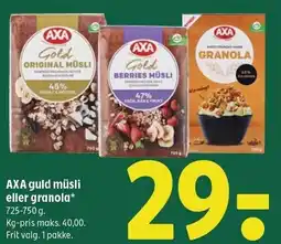 Coop 365 AXA guld müsli eller granola tilbud
