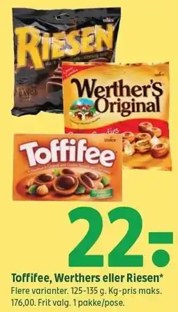Coop 365 Toffifee, Werthers eller Riesen tilbud