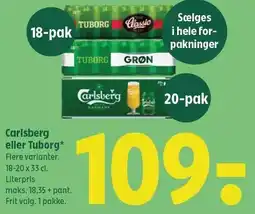 Coop 365 Carlsberg eller Tuborg tilbud