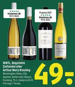 Coop 365 WNTL, Bagatella Zinfandel eller Arthur Metz Riesling tilbud