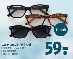 Coop 365 Læse- og solbrille 3-pak tilbud