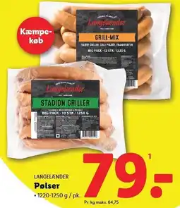 Lidl LANGELÆNDER Pølser tilbud