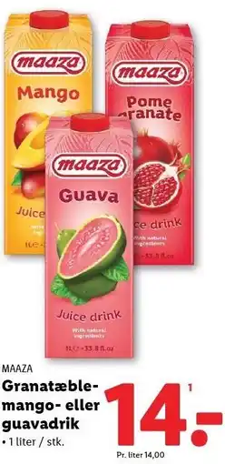 MAAZA Granatæble- mango- eller guavadrik