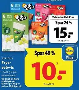 Lidl SUN LOLLY Frys-selv-is tilbud