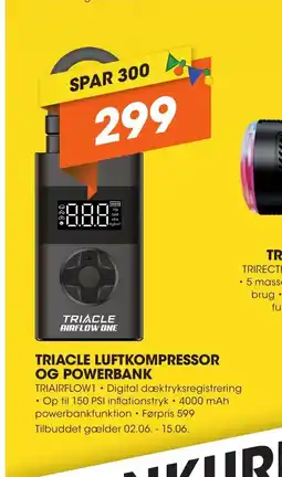 Expert TRIACLE LUFTKOMPRESSOR OG POWERBANK tilbud