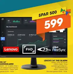 Expert LENOVO 24" FHD SKÆRM D2445 tilbud