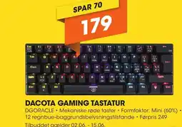 Expert DACOTA GAMING TASTATUR tilbud