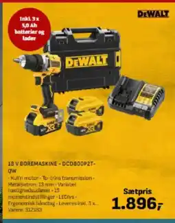 Bygma DEWALT 18 V BOREMASKINE - DCD800P2T- tilbud