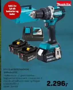 Bygma Thakita Inkl. 3x 5,0 Ah batterier og lader tilbud