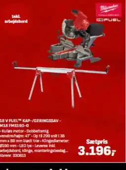 Bygma FUEL 18 V FUEL™ KAP-/GERINGSSAV – M18 FMS190-0 tilbud