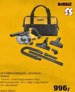 Bygma DEWALT 18 V HÅNDSTØVSUGER - DCV501LN- tilbud