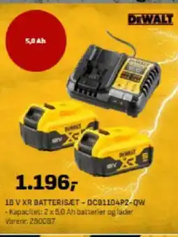 Bygma DEWALT 18 V XR BATTERISÆT - DCB1104P2-Qw tilbud