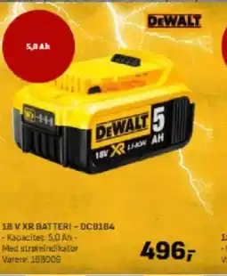 Bygma DEWALT 18 V XR BATTERI - DC8184 tilbud