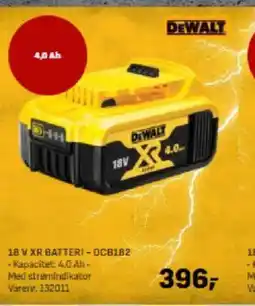 Bygma DEWALT 18 V XR BATTERI - DCB182 tilbud