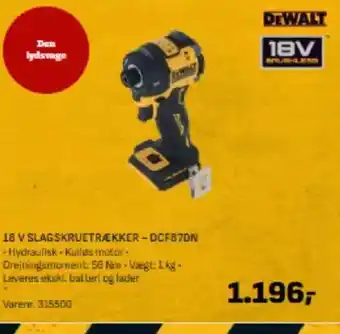 Bygma 18 V SLAGSKRUETRÆKKER - DCF87DN tilbud