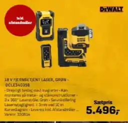 Bygma DEWALT 18 V FJERNBETJENT LASER, GRØN- DCLE340358 tilbud