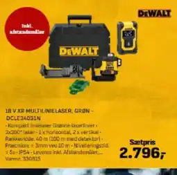 Bygma DEWALT 18 V XR MULTILINIELASER, GRØN- DCLE34031N tilbud