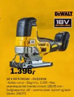 Bygma DEWALT 18V 18 V XR STIKSAV - DCS335N tilbud