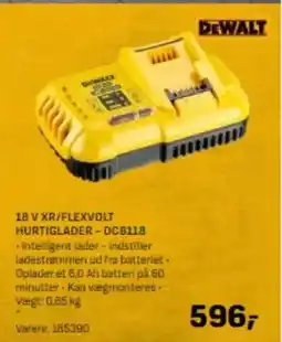 Bygma DEWALT 1B V XR/FLEXVOLT HURTIGLADER - DCB118 tilbud