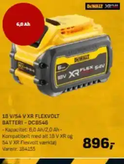 Bygma 18 V/54 V XR FLEXVOLT BATTERI - DCB546 tilbud