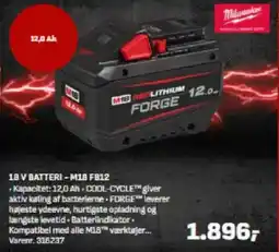Bygma 18 V BATTERI -M18 FB12 tilbud