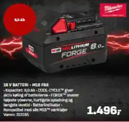 Bygma 18 V BATTERI - M18 FBB tilbud
