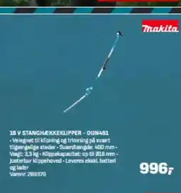 Bygma 18 V STANGHÆKKEKLIPPER - DUN481 tilbud