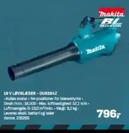 Bygma Thakita BL 18 V LØVBLÆSER - DUB184Z tilbud